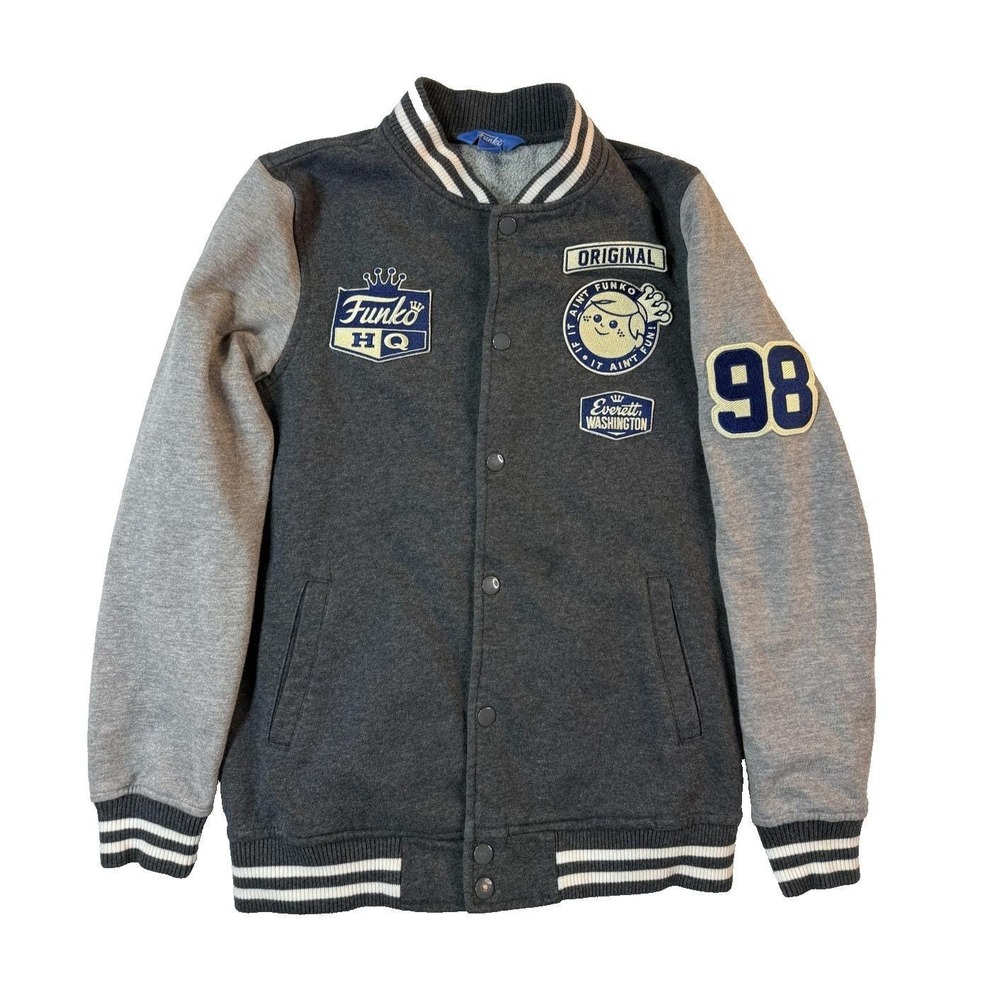 Funko Varsity Jacket Anime Men S Gray Everett WA Original Patch Collectible
